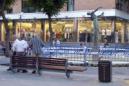 Vista de la fuente ornamental de Ciudad Real que los Servicios Municipales del Ayuntamiento de Ciudad Real han clausurado hoy, de forma preventiva, tras detectar la existencia de una cepa de legionella. EFE