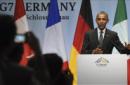 El presidente estadounidense Barack Obama durante una rueda de prensa tras una reunión celebrada en la segunda y última jornada de la Cumbre del G7, en el Castillo de Elmau (Alemania), hoy, lunes 8 de junio de 2015. EFE