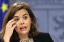 La vicepresidenta del Gobierno, Soraya Sáenz de Santamaría, durante la rueda de prensa ofrecida tras la reunión del Consejo de Ministros, hoy en el Palacio de la Moncloa. EFE