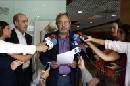 Miguel Ángel Varona, portavoz de la Orden Hospitalaria de San Juan (OHSJD), orden a la que pertenecía el religioso Manuel García Viejo fallecido ayer de Ébola, durante la lectura de un comunicado de agradecimiento, esta mañana en Madrid. EFE
