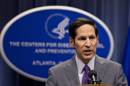 El doctor Tom Frieden, director de los Centros para el Control y Prevención de Enfermedades, habla durante una conferencia de prensa después de confirmar el primer caso de ébola diagnosticado en Estados Unidos, el martes 30 de septiembre de 2014, en Atlanta. (Foto AP/John Bazemore)
