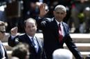 El presidente de Estados Unidos, Barack Obama, junto a su homólogo francés, Francois Hollande (i). EFE/Archivo