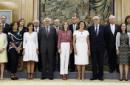 La reina Letizia ha recibido hoy en el Palacio de la Zarzuela al Consejo Ejecutivo Nacional de la Asociación Española contra el Cáncer (AECC). EFE