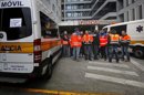 Trabajadores del sector de ambulancias durante una concentración. EFE/Archivo