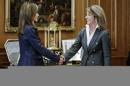 La Princesa de Asturias ha recibido hoy en audiencia en el Palacio de la Zarzuela a una representación de la Federación Española para la Lucha contra la Esclerosis Múltiple (FELEM). EFE