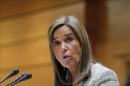 La ministra de Sanidad, Ana Mato, durante su intervención en la sesión de control al Gobierno celebrada esta tarde en el pleno del Senado. EFE