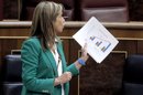 La ministra de Sanidad, Servicios Sociales e Igualdad, Ana Mato, durante su intervención en la sesión de control al Ejecutivo esta mañana en el Congreso de los Diputados. EFE