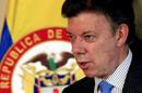En la imagen un registro del presidente de Colombia, Juan Manuel Santos, quien afirmó que el Nobel colombiano sufrió "una neumonía a una avanzada edad", que "ya está controlada". EFE/Archivo