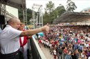 Imagen cedida por el Instituto Lula. El expresidente brasileño Luiz Inácio Lula da Silva participa en la inauguración de una escuela técnica este 14 de abril, en Sao Bernardo do Campo (Brasil). EFE