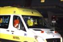 Llegada al Hospital Royo Villanova de Zaragoza del paciente, de 31 años, sospechoso de tener ébola el pasado miércoles. EFE
