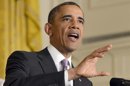El presidente Barack Obama pronuncia este viernes 10 de mayo de 2013 un discurso sobre la reforma sanitaria en la Sala Este de la Casa Blanca, en Washington DC, EE.UU.. EFE
