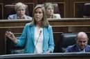 La ministra de Sanidad, Ana Mato, junto al ministro de Economía, Luis de Guindos (d), durante una intervención en la sesión de control al Gobierno, en el pleno del Congreso. EFE/Archivo