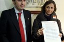 El presidente de Hazteoir.org, Ignacio Arsuaga y la portavoz de la plataforma ciudadana Derecho a Vivir (DAV), Gádor Joya. EFE/Archivo