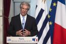 El presidente de Uruguay, Tabaré Vázquez, durante una rueda de prensa en el Palacio del Elíseo en París, el pasado jueves. EFE