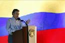 El presidente colombiano Juan Manuel Santos, quien apuntó que la causa de la enfermedad masiva era una "sugestión colectiva". EFE/Archivo